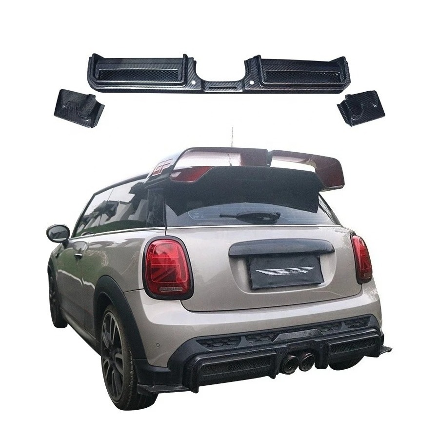 AG Style Carbon Fiber 3-Piece Rear Diffuser Set for MINI JCW F55 F56 F57 Perfect Fit with Exhaust Bumper Cut-Outs New Condition